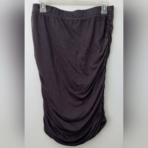 Splendid Gray Ruched Midi Pencil Skirt